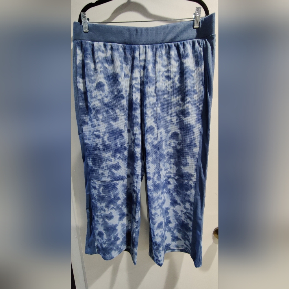 LOGO Lori Goldstein LIFE- Steel Blue Wide-Leg Pants Size Large
